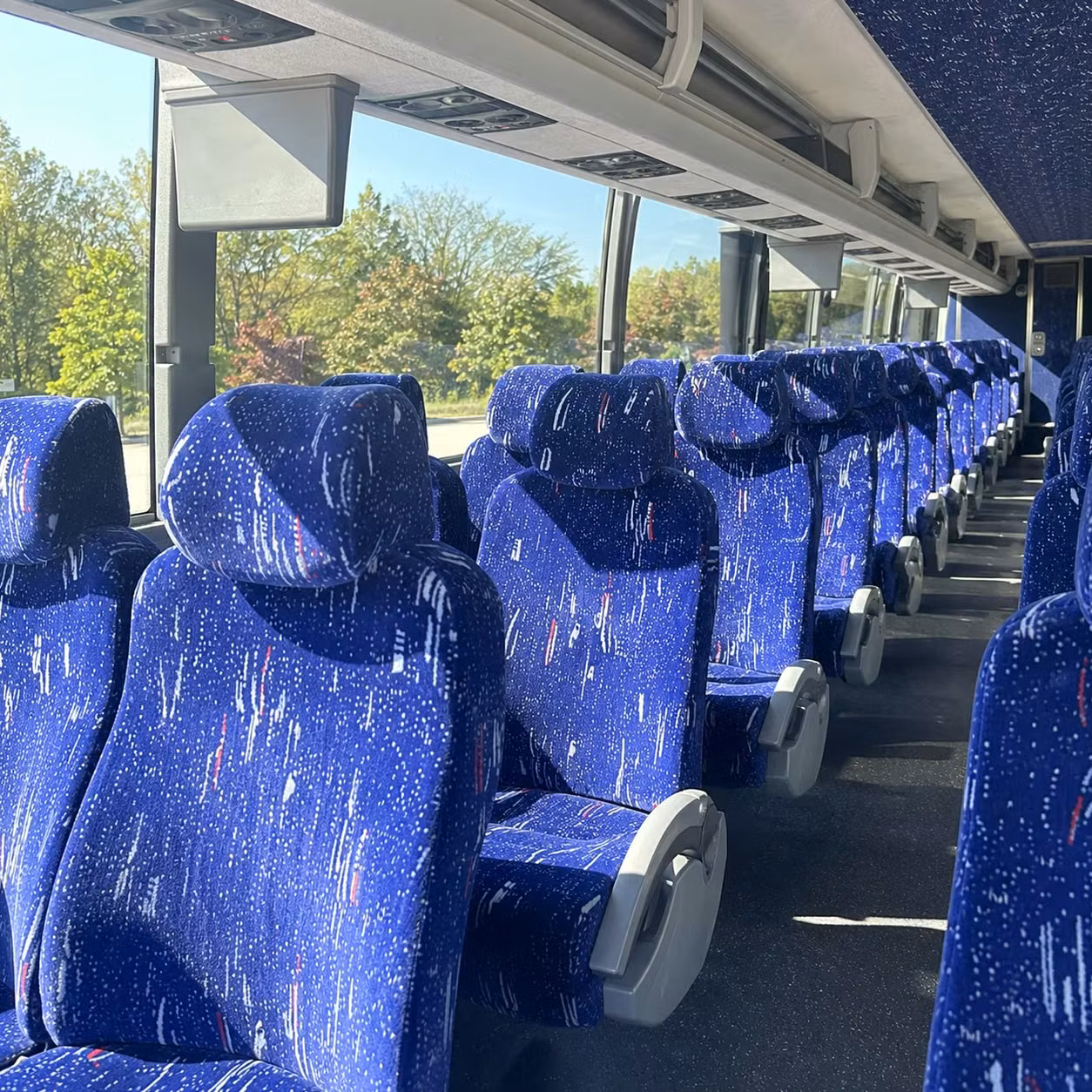 56 passenger charter bus interior